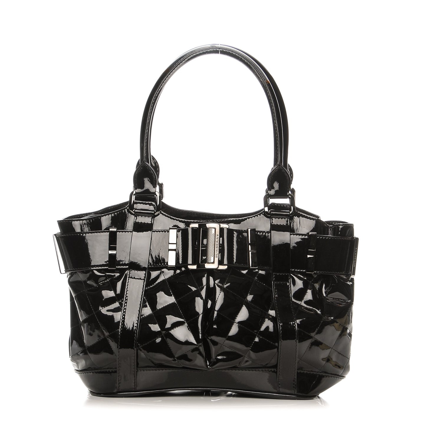 Patent Quilted Small Eastmore Landscape Tote Black
