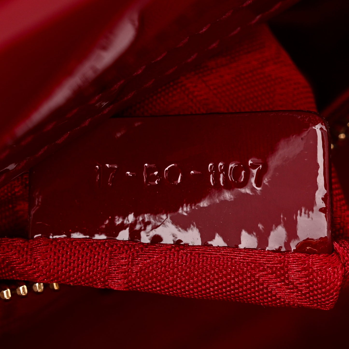 Patent Cannage Mini Lady Dior Red