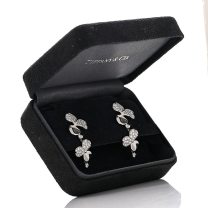 Tiffany Platinum Diamond Paper Flowers Cluster Drop Earrings 5 of 5