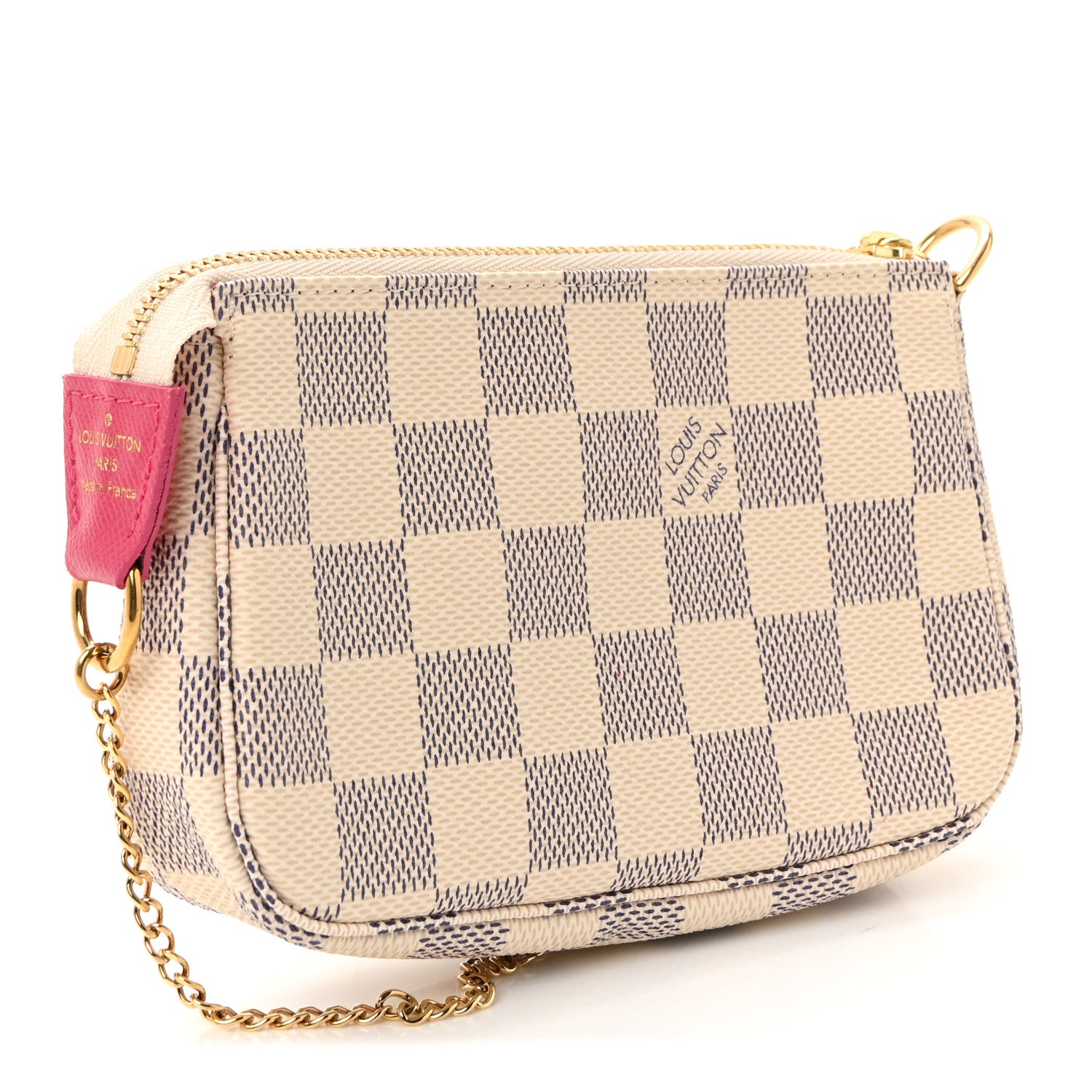 Louis Vuitton Damier Azur 2021 Christmas Animation Hollywood Mini Pochette Accessories Fuchsia 3 of 6
