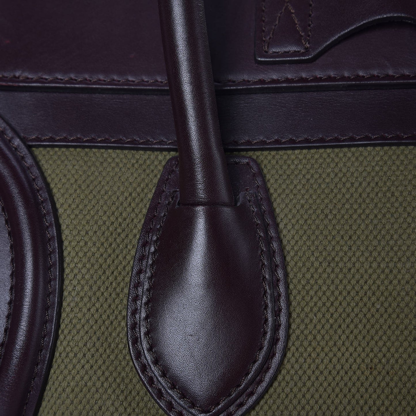 Canvas Smooth Calfskin Mini Luggage Olive