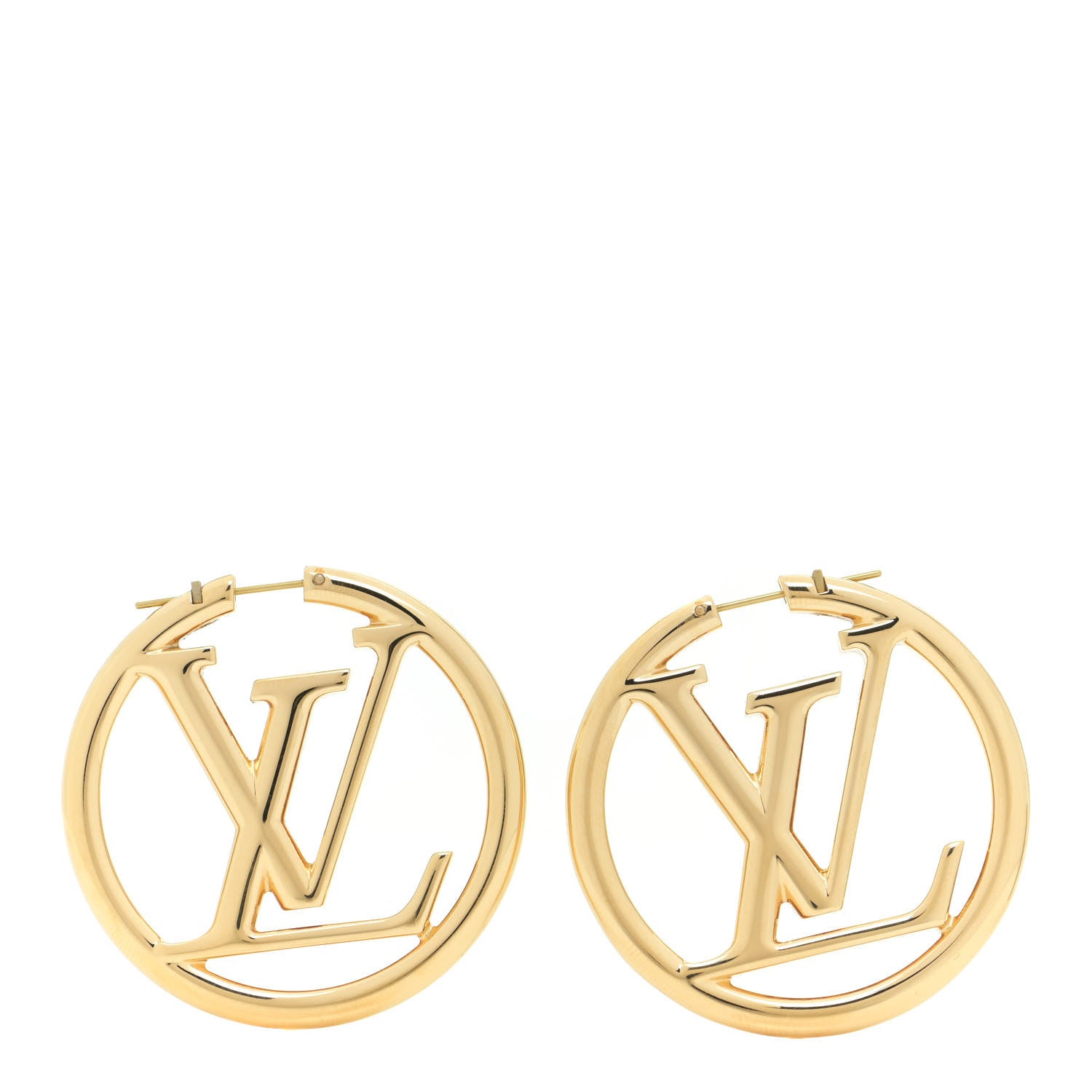 Louis Vuitton Metal Louise Hoop Earrings Gold 1 of 6