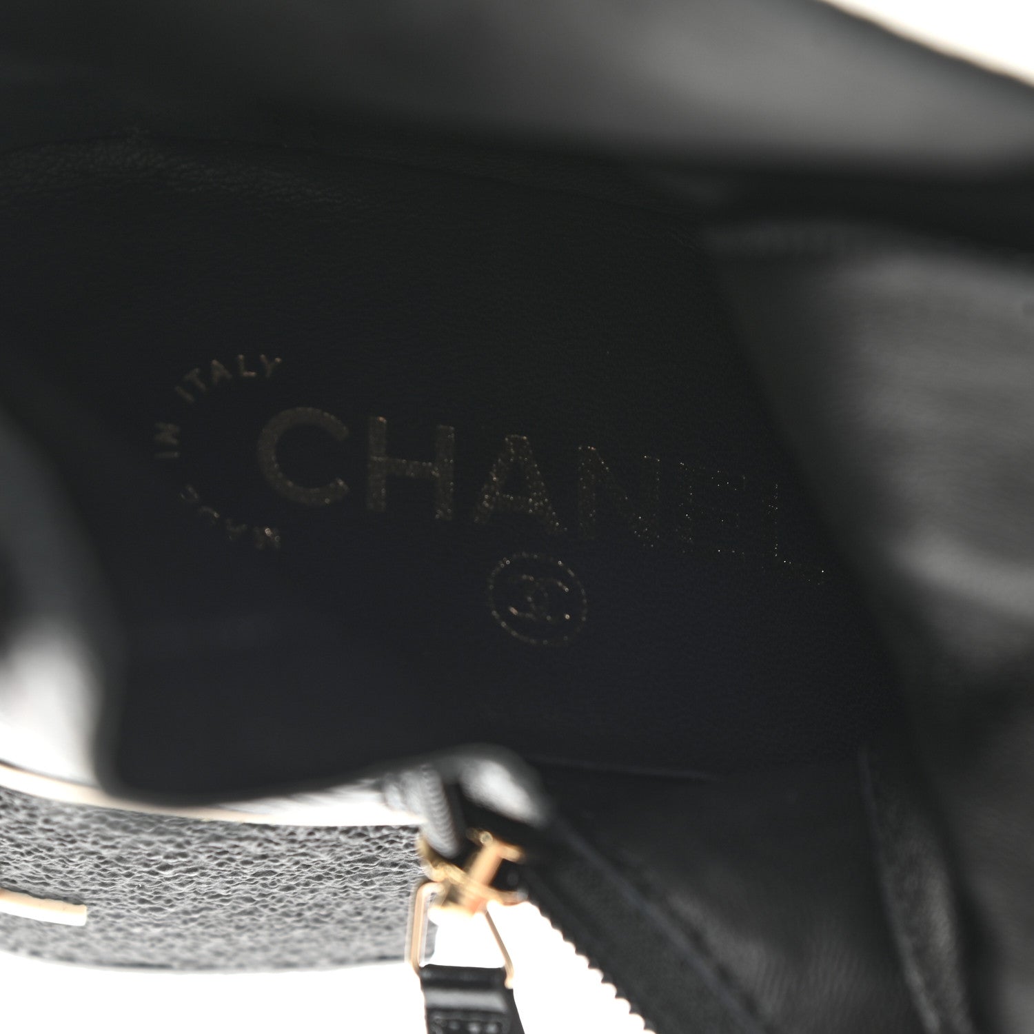 Chanel Shiny Crumpled Lambskin Lace Up Combat Boots 38 Black 7 of 9