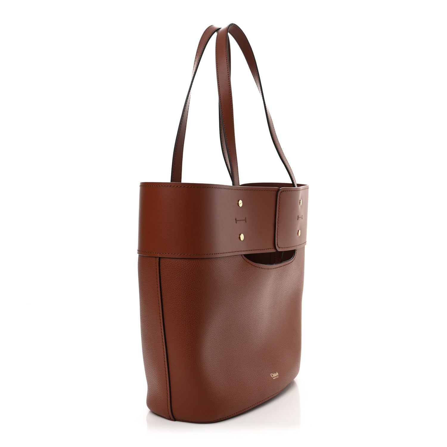 Chloe Smooth Grained Calfskin Medium Aby Tote Sepia Brown 3 of 10