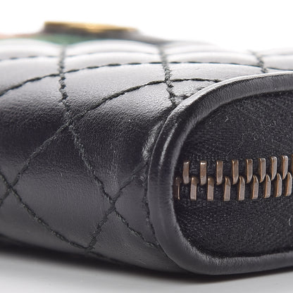 Gucci Calfskin Web Trapuntata GG Zip Around Wallet Black 6 of 9
