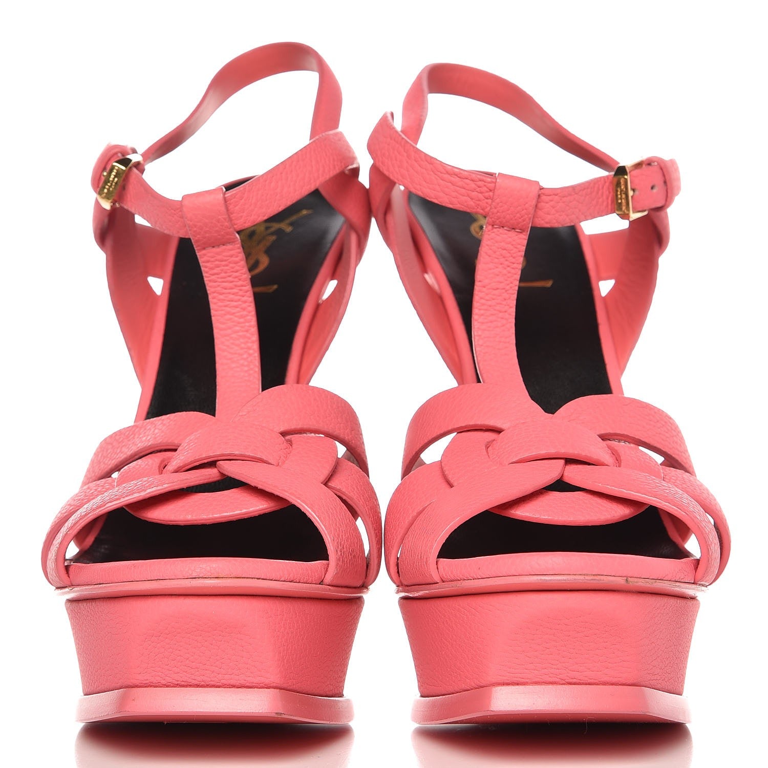 Saint Laurent Grained Calfskin Tribute 105 Platform Sandals 38.5 Rose Clair 3 of 11