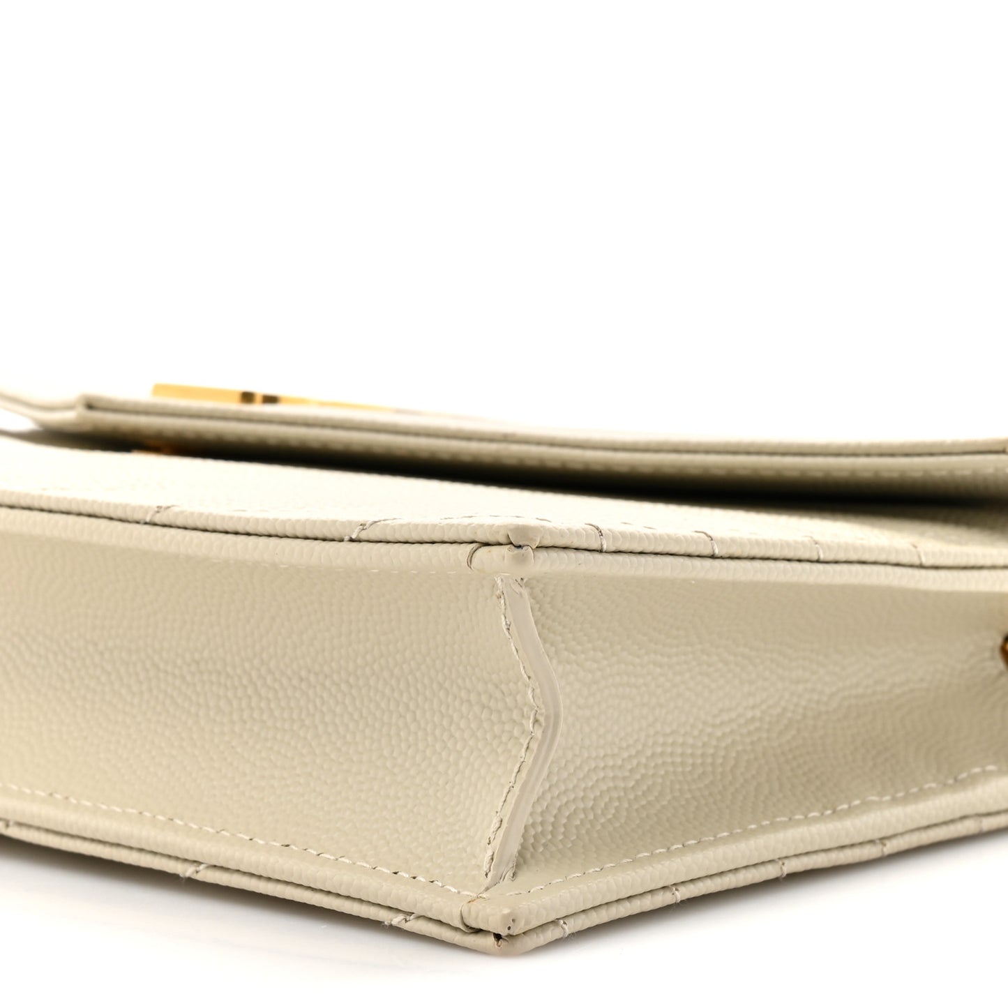 Grain De Poudre Matelasse Chevron Monogram Envelope Chain Wallet Crema Soft