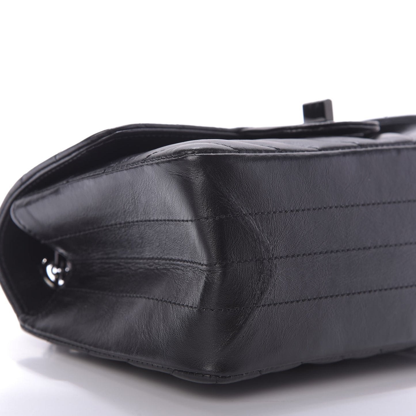 Aged Calfskin Chevron Quilted 2.55 Reissue Mini Flap So Black