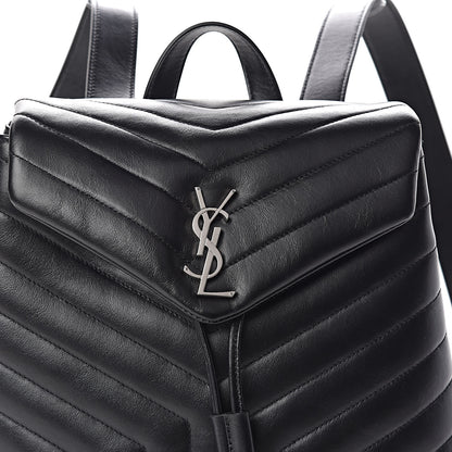 Saint Laurent Calfskin Y Quilted Monogram Medium Loulou Backpack Black 10 of 10