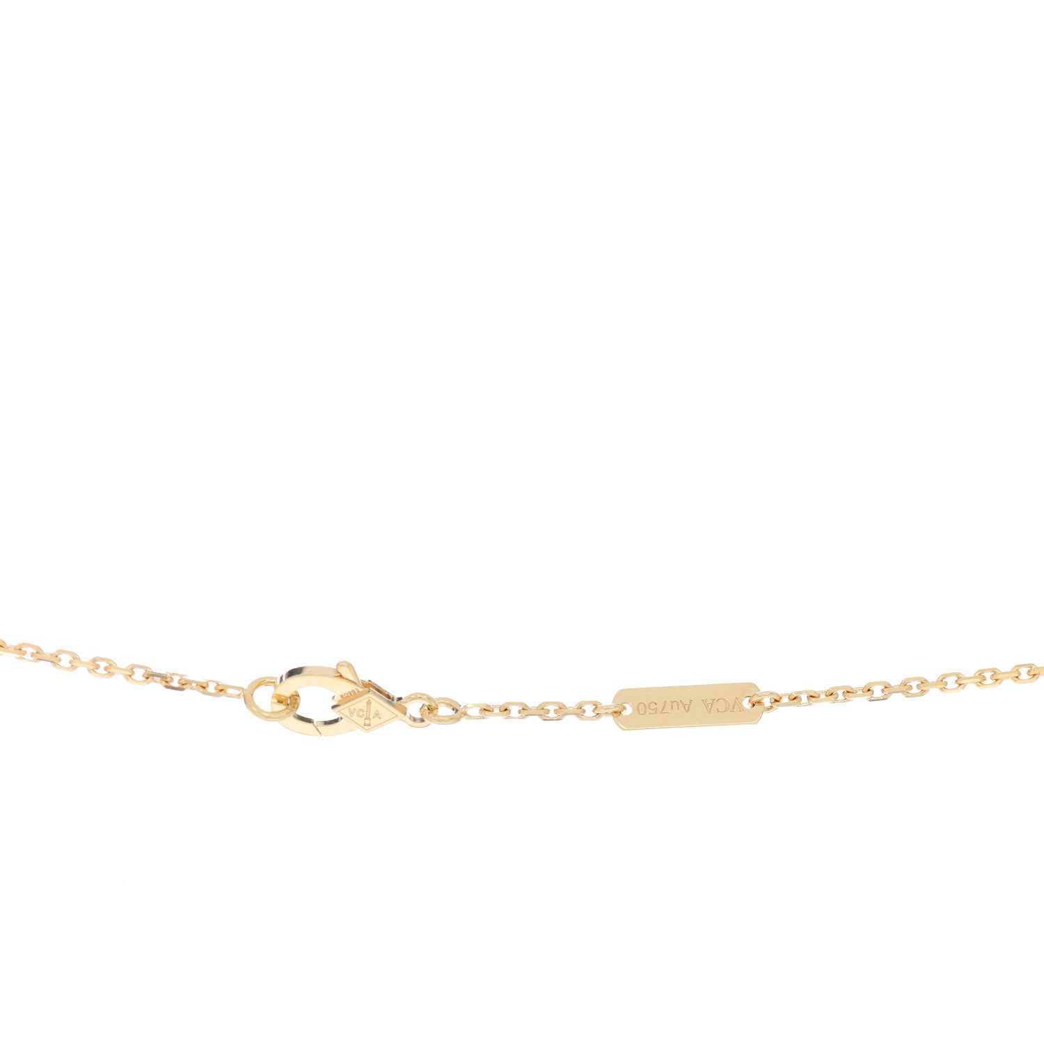 Van Cleef & Arpels 18K Yellow Gold Diamond Celestial Blue Sevres Porcelain Vintage Alhambra Pendant Necklace 4 of 4