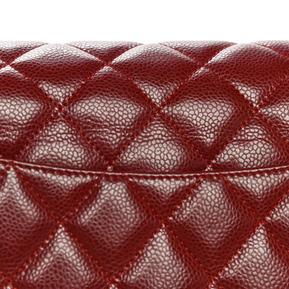 Chanel Caviar Quilted Jumbo Double Flap Dark Red 18 of 20