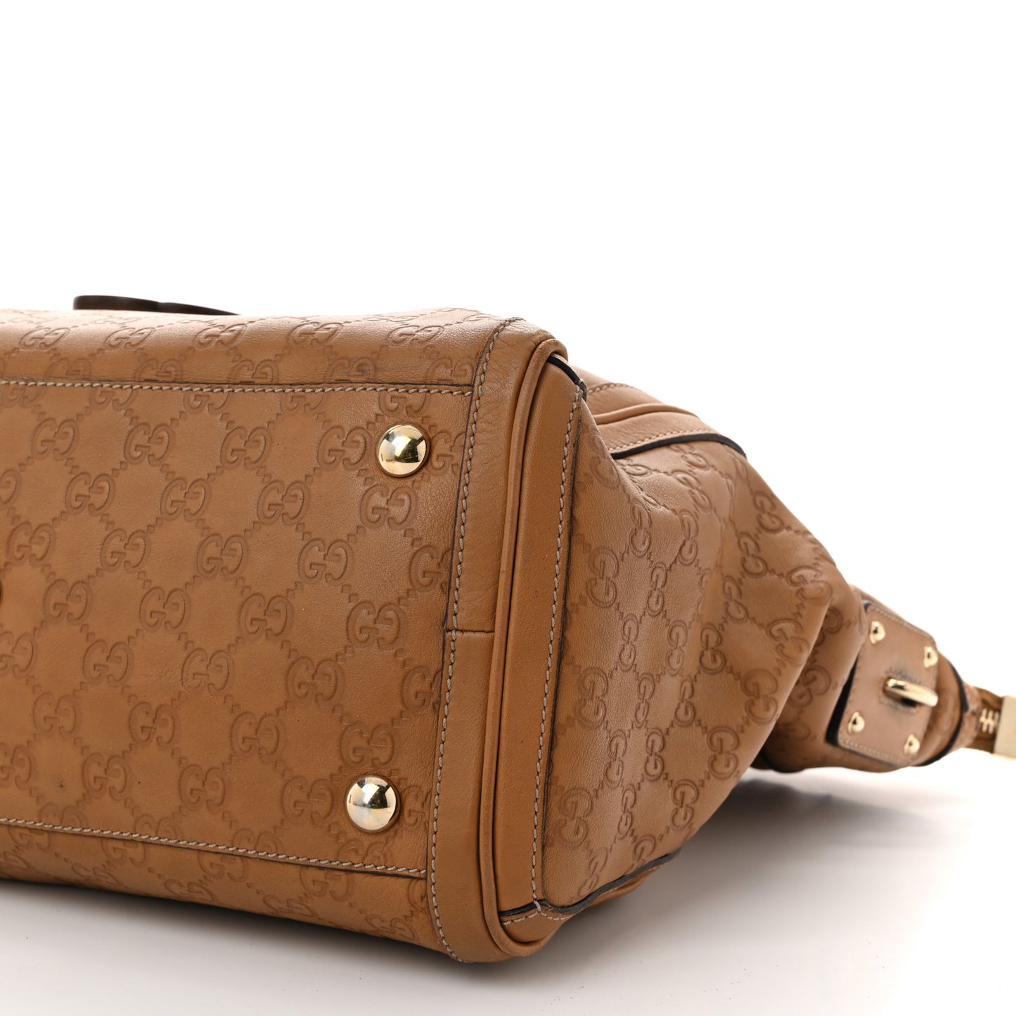 Guccissima Medium GG Charm Satchel Brown