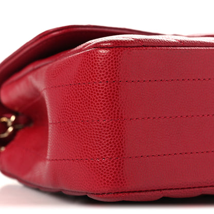 Chanel Caviar Chevron Quilted Mini Rectangular Flap Dark Red 9 of 11