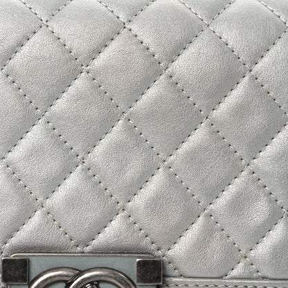Chanel Metallic Lambskin Quilted Small Boy Flap Silver 9 of 17