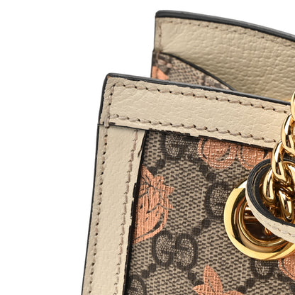 Gucci GG Supreme Monogram Berry Textured Dollar Calfskin Small Padlock Tote Beige Ebony Light Copper Mystic White 15 of 17