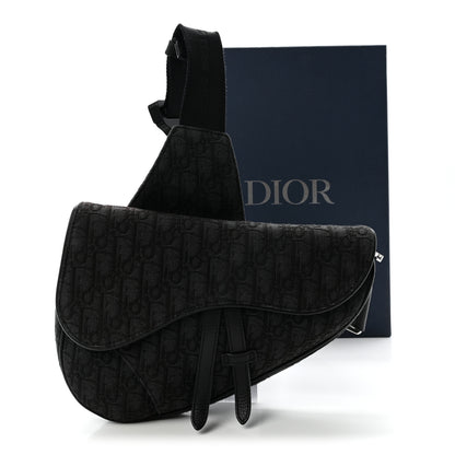 Christian Dior Oblique Mens Saddle Bag Black Blue 11 of 11