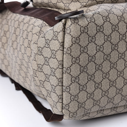 Gucci GG Supreme Monogram Large Interlocking G Double Buckle Backpack Dark Brown 10 of 11