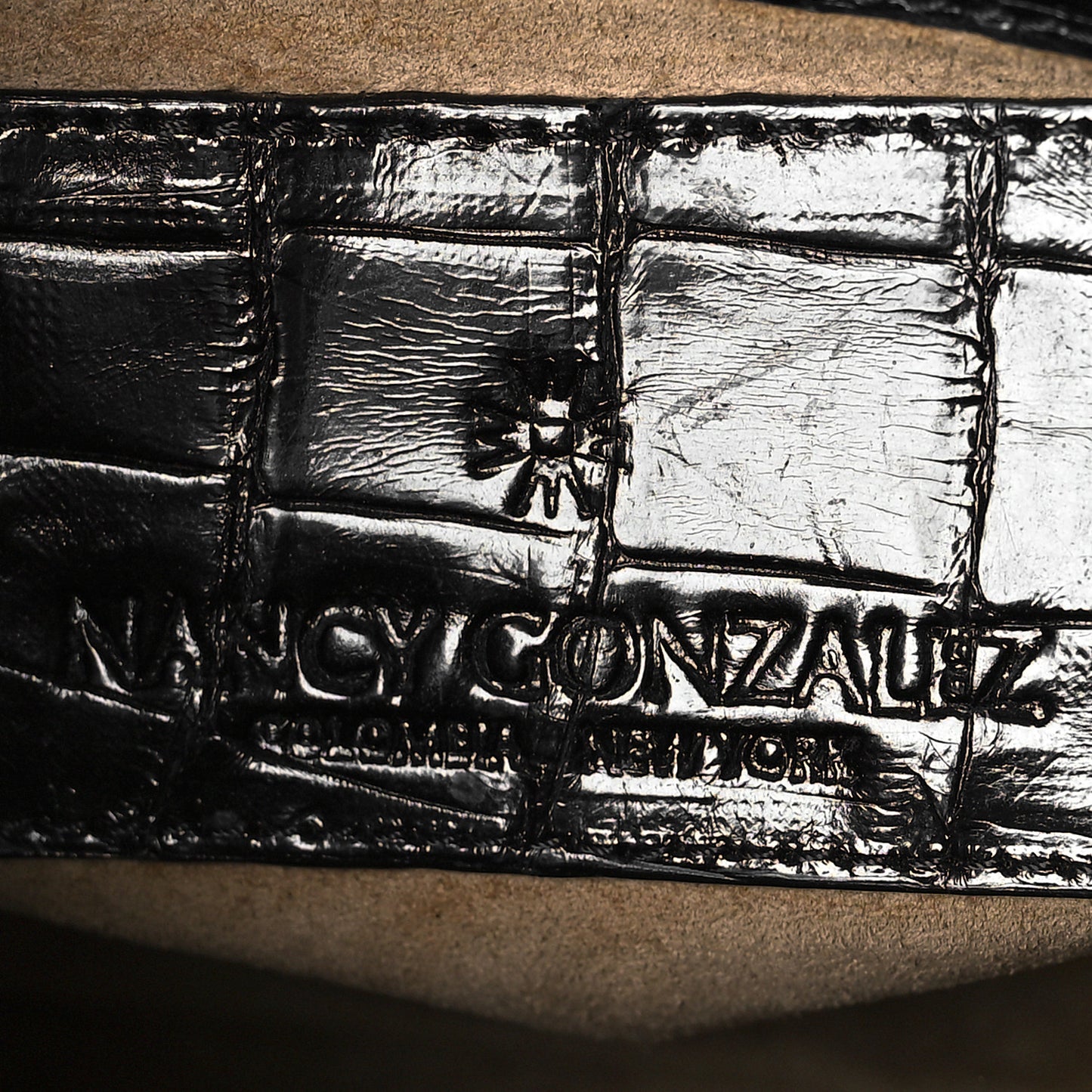 Crocodile Cristina Satchel Black
