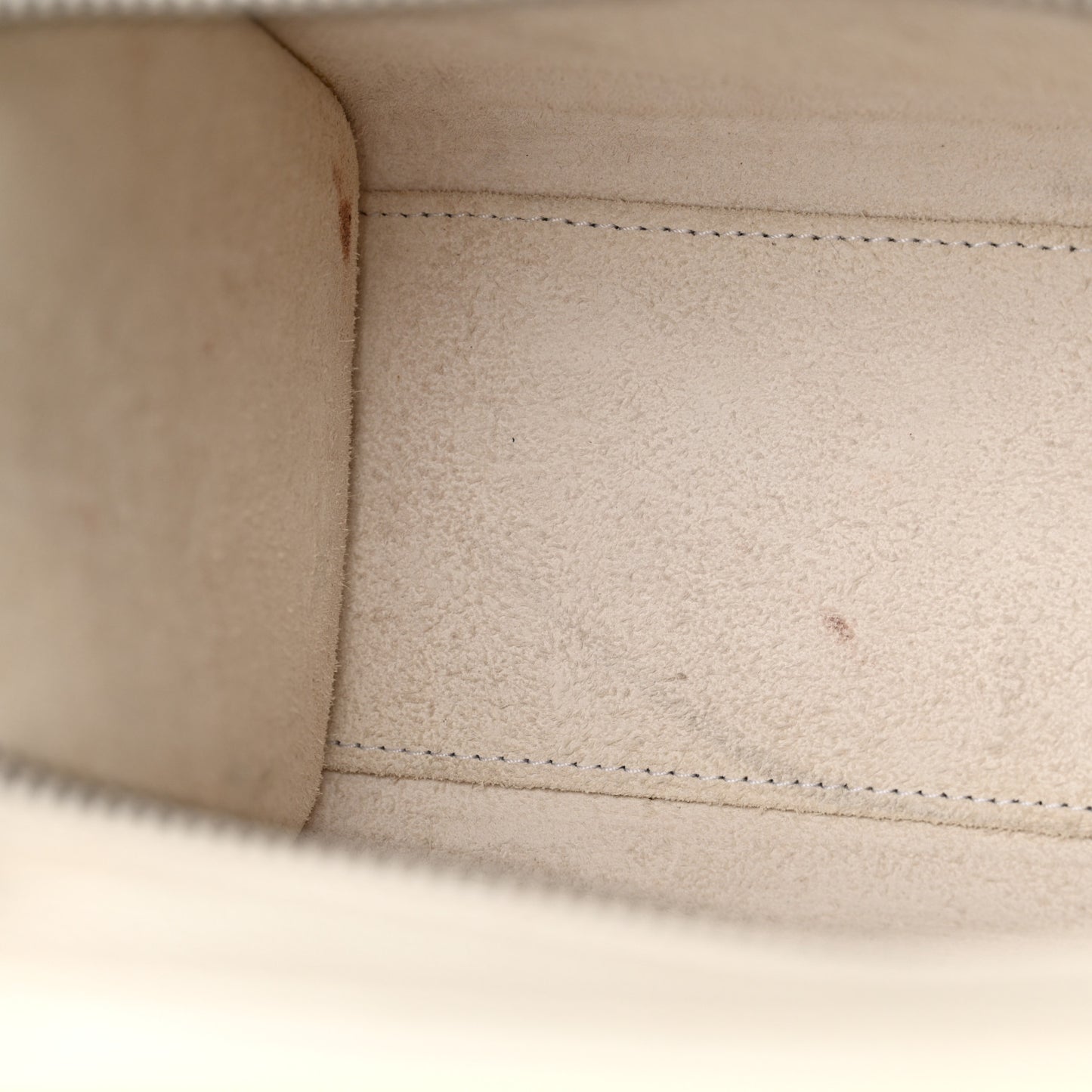 Drummed Calfskin Nano Luggage White