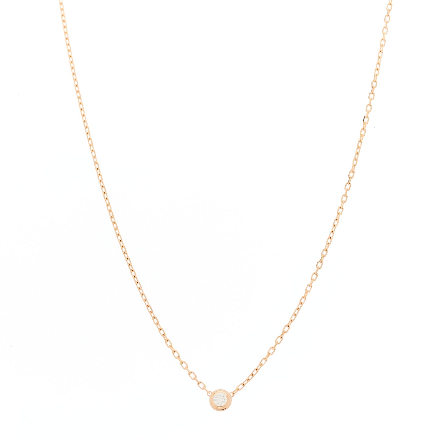18K Pink Gold Diamond SM D'Amour Pendant Necklace