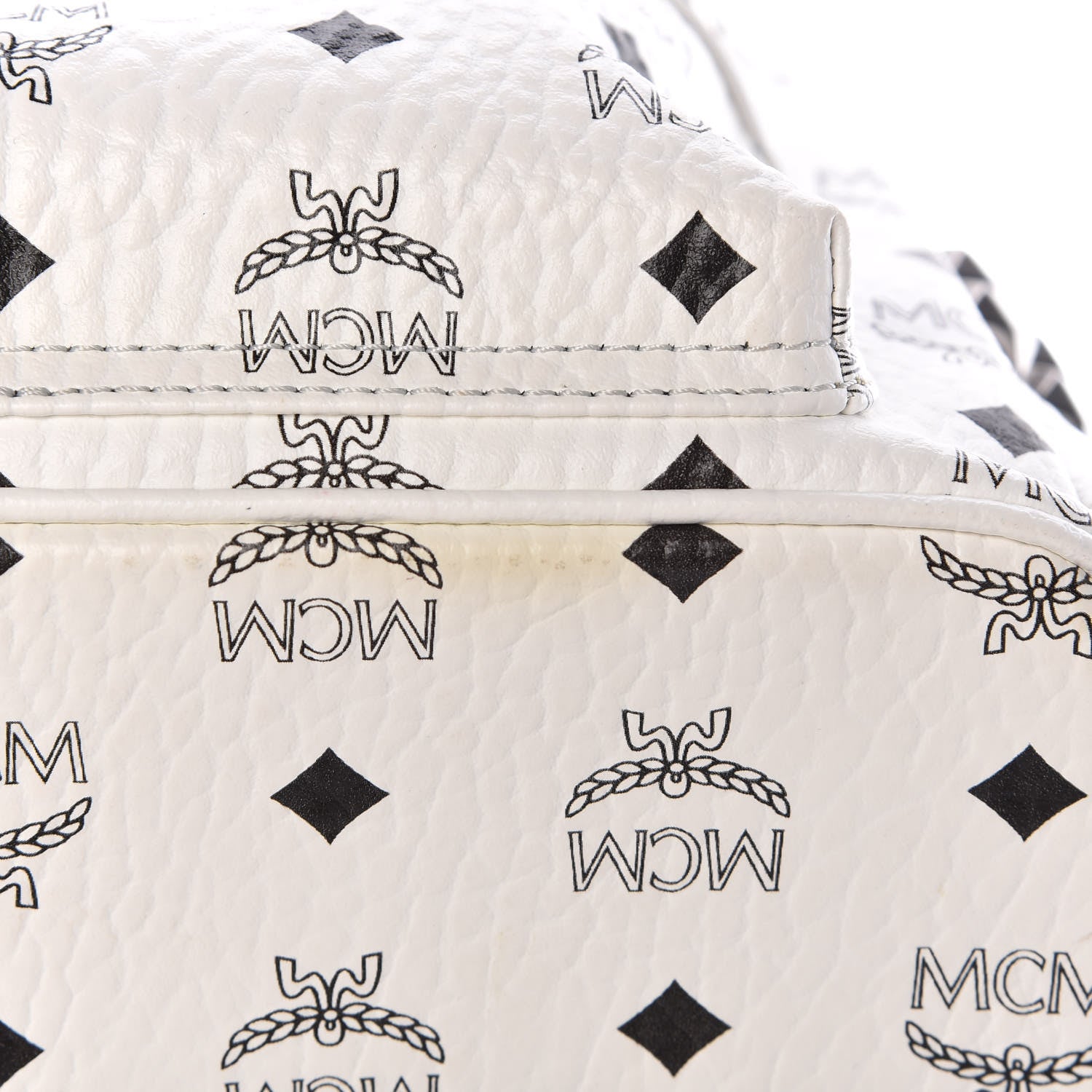 MCM Visetos Small Side Stud Stark Backpack White 11 of 11