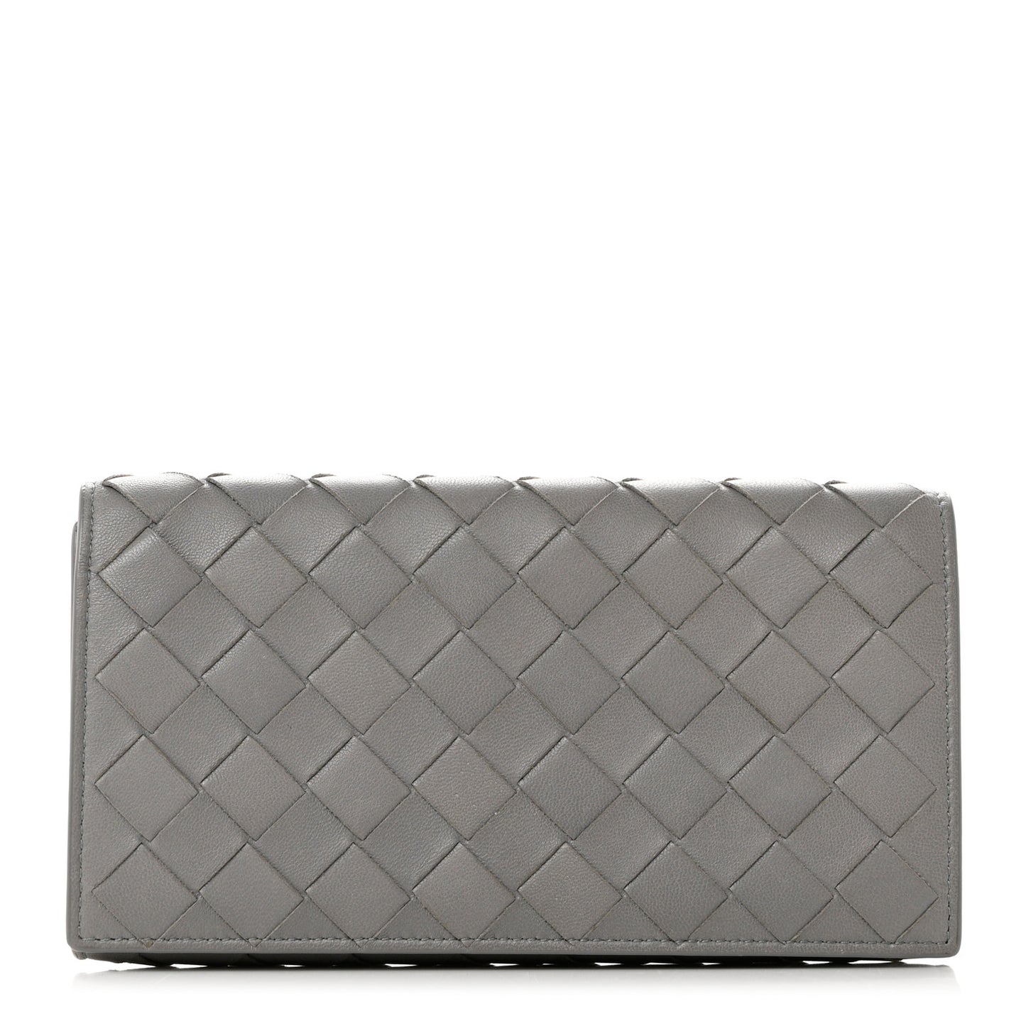 Nappa Intrecciato Flap Wallet Grey