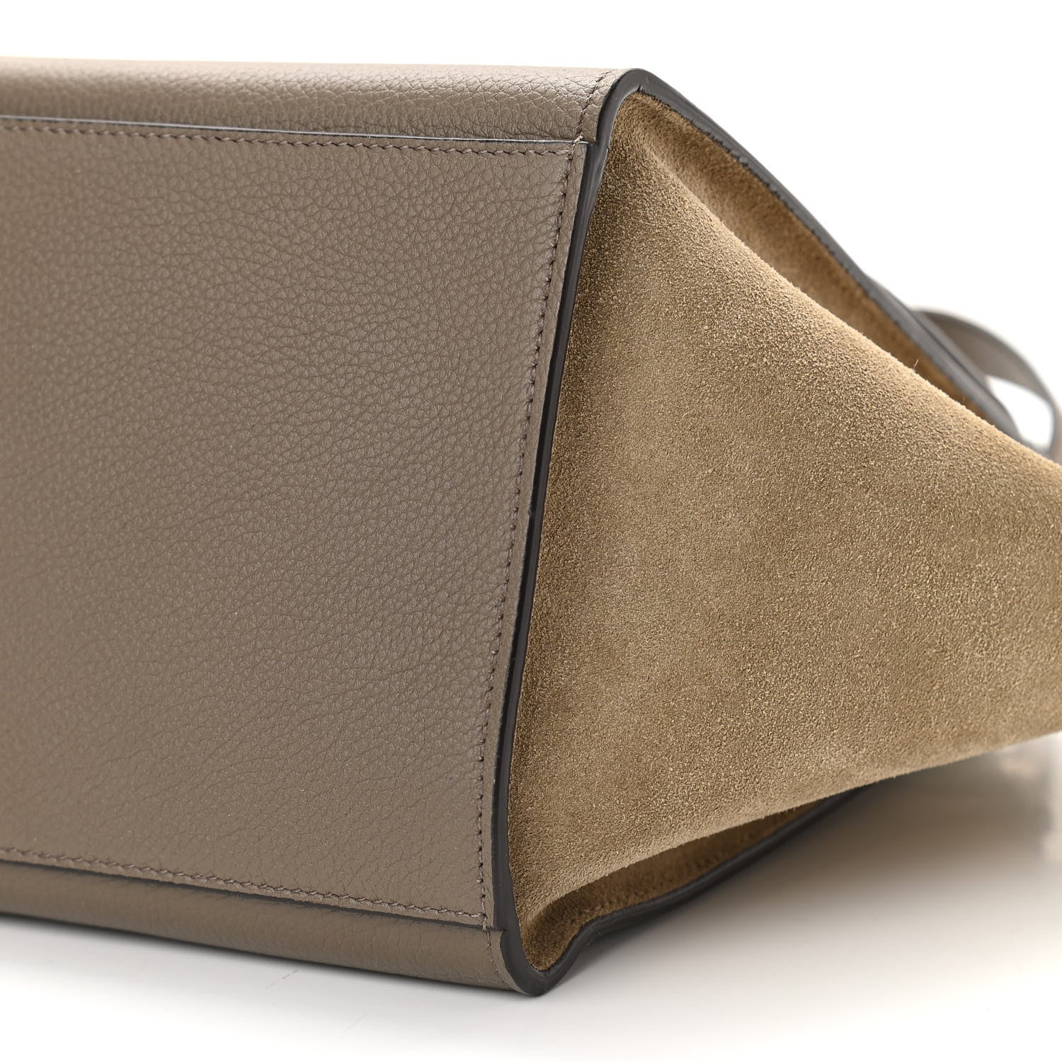 Celine Drummed Calfskin Suede Small Trapeze Souris 9 of 11