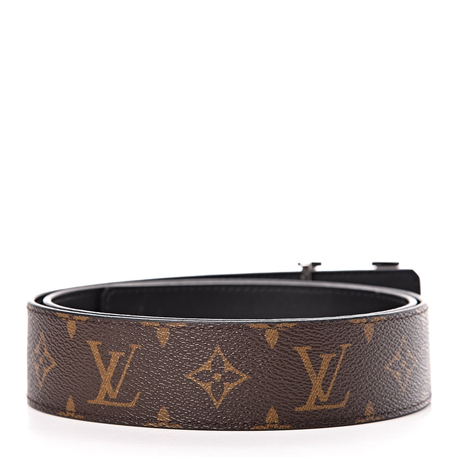 Louis Vuitton Calfskin Monogram 30mm LV Initiales Reversible Belt 85 34 Black 4 of 7