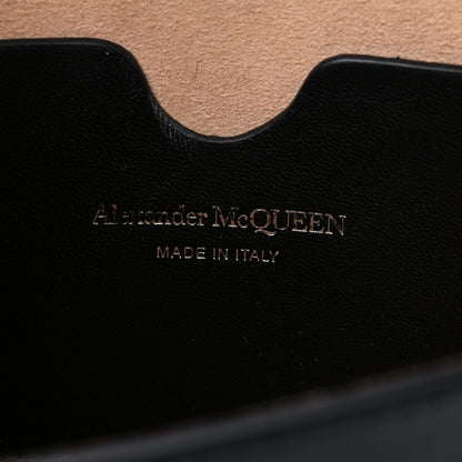 Alexander McQueen Calfskin Lizard Embossed Skull Crossbody Black 6 of 9
