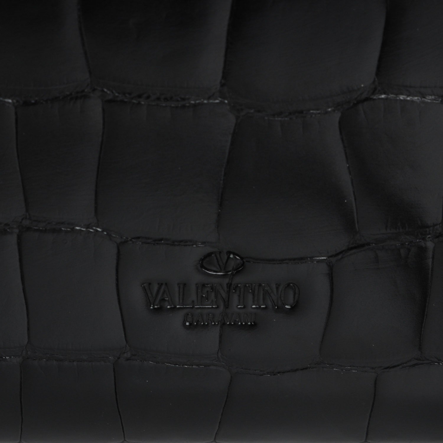 Valentino Garavani Crocodile Crystal Encrusted Studs Va Va Voom Shoulder Bag Black 6 of 8