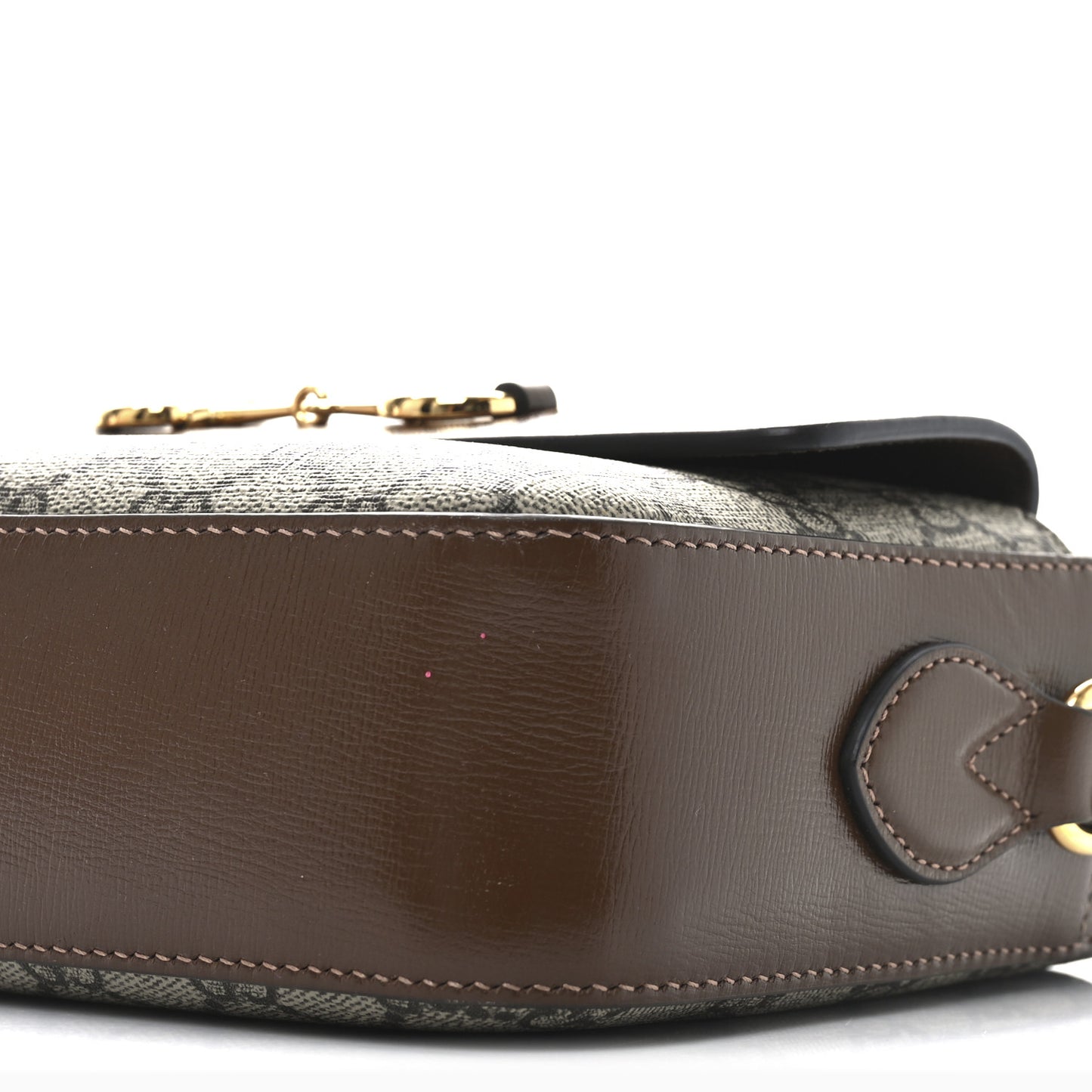GG Supreme Monogram Small Horsebit 1955 Shoulder Bag Beige Brown Sugar