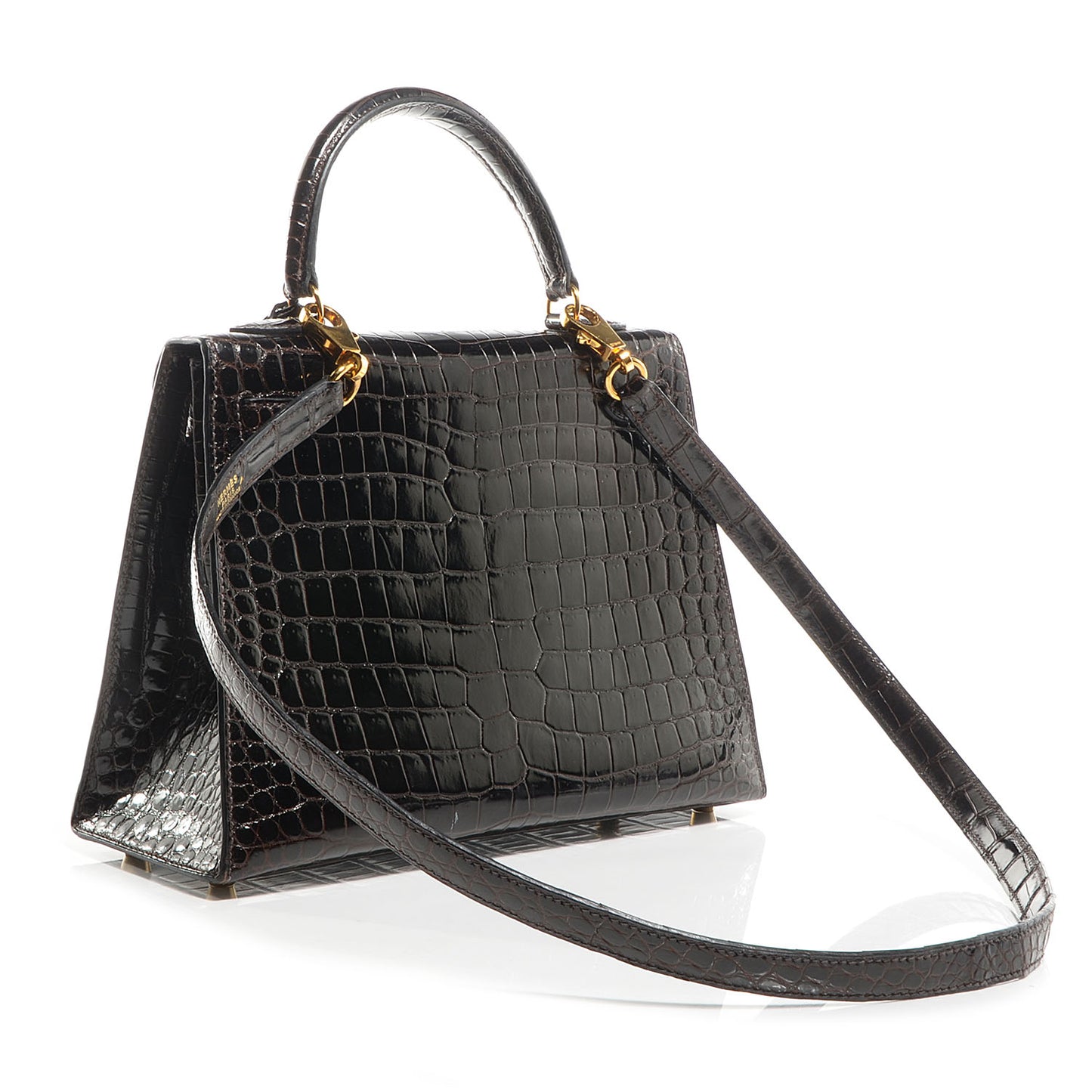 Shiny Porosus Crocodile Kelly Sellier 25 Cocoan