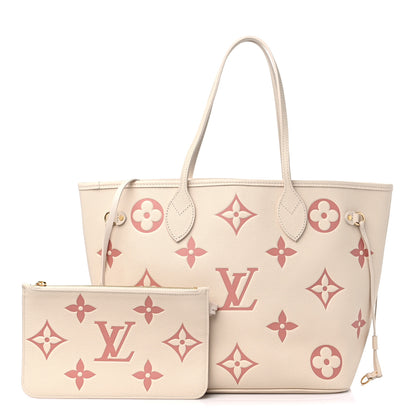 Louis Vuitton Empreinte Monogram Giant Neverfull MM Creme Rose Trianon 1 of 9