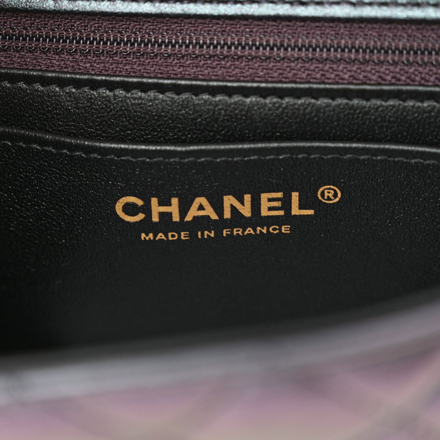 Chanel Iridescent Lambskin Quilted Mini Rectangular Flap Black 6 of 10