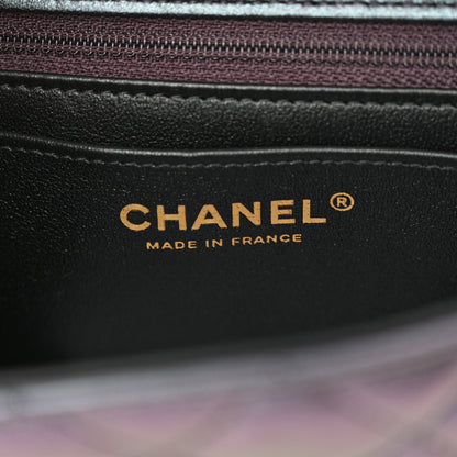 Chanel Iridescent Lambskin Quilted Mini Rectangular Flap Black 6 of 10
