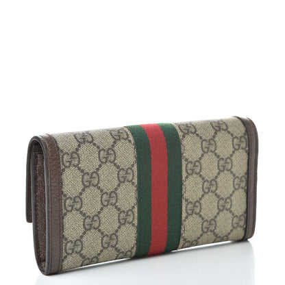 Gucci GG Supreme Monogram Web Ophidia Continental Wallet Brown 3 of 8