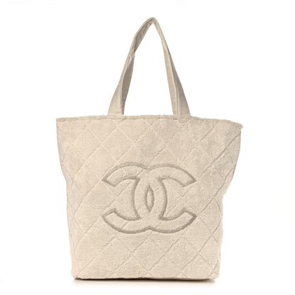 Chanel Terry Cotton CC Beach Tote Towel Set Ivory 3 of 17