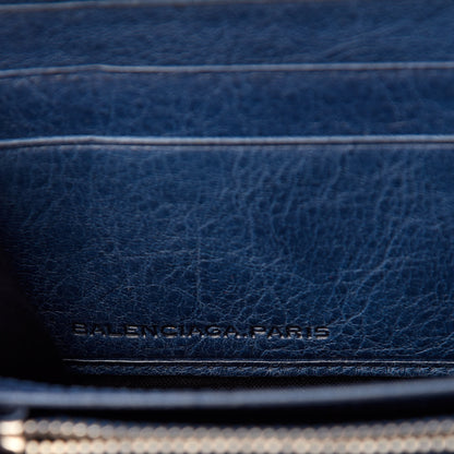 Balenciaga Agneau Giant 12 Silver Hardware Continental Zip Around Wallet Bleu Cobalt 10 of 11