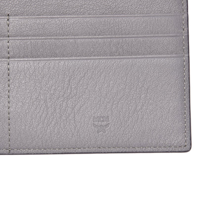 MCM Calfskin Signature Monogram Klara Flap Wallet Grey 9 of 12