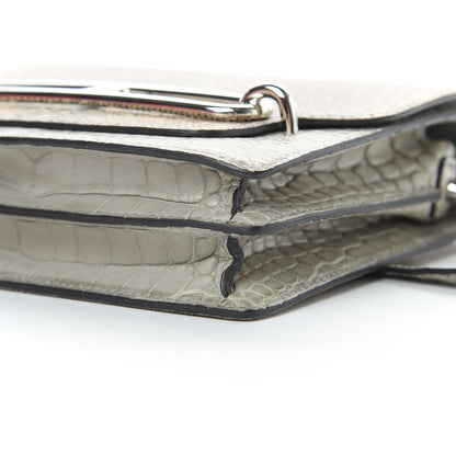 Hermes Matte Alligator Lizard Mini Sac Roulis Ombre Gris Perle 16 of 17