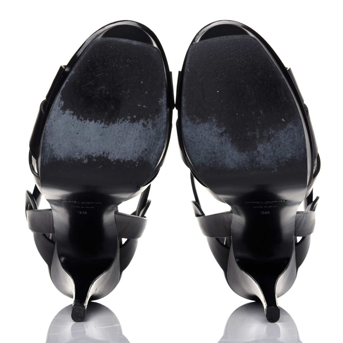Calfskin Tribute 105 Platform Sandals 38 Black