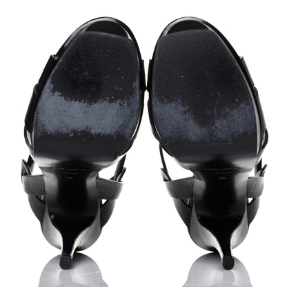 Saint Laurent Calfskin Tribute 105 Platform Sandals 38 Black 5 of 13