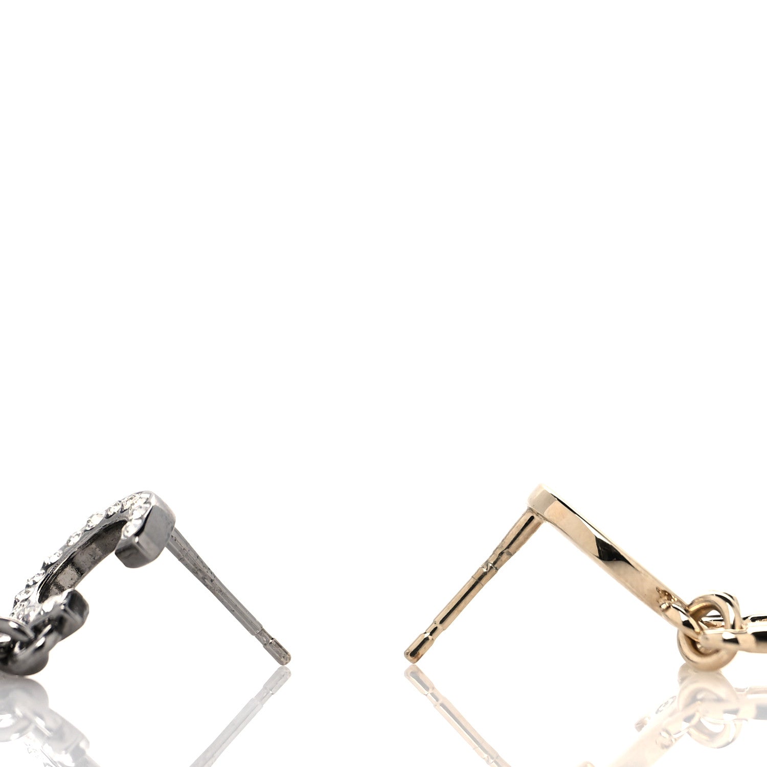 Chanel Crystal Pearl Chanel Bright Young Things Earrings Gold Ruthenium 3 of 4