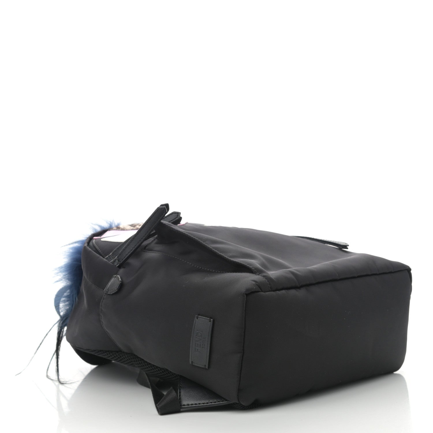 Fendi Nylon Vitello Fox Goat Fur Monster Eyes Mini Backpack Black Multicolor Sky 4 of 12