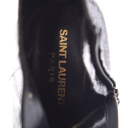 Saint Laurent Metallic Crackled Lou Zip Bootie 39.5 Black 7 of 9