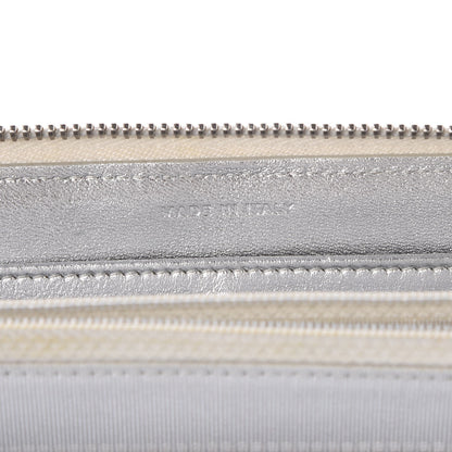 Chanel Metallic Lambskin Quilted Large Gusset Zip Around Wallet Silver 7 of 12