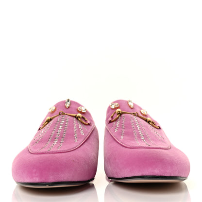 Gucci Velvet Marquise Crystals Womens Princetown Slippers 40 Malva Dark Malva 2 of 9