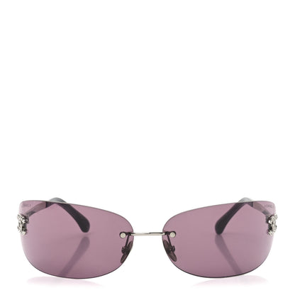 Chanel Metal Crystal CC Oval Sunglasses 71560 Silver 2 of 6