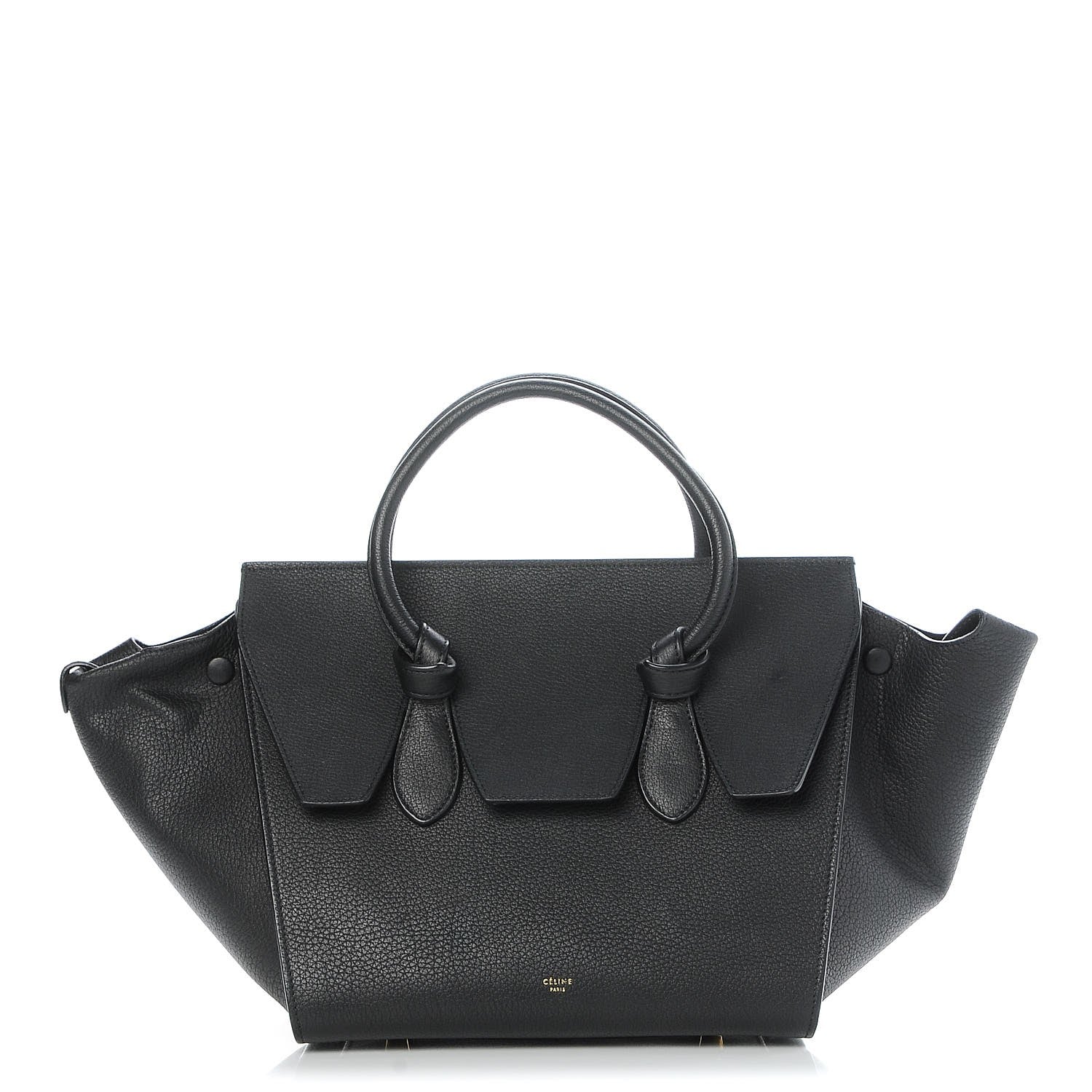 Celine Crisped Calfskin Small Tie Knot Tote Black 1 of 8