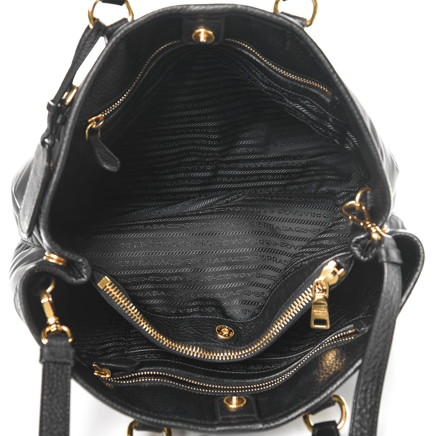 Tessuto Nylon Vitello Daino Tote Nero Black